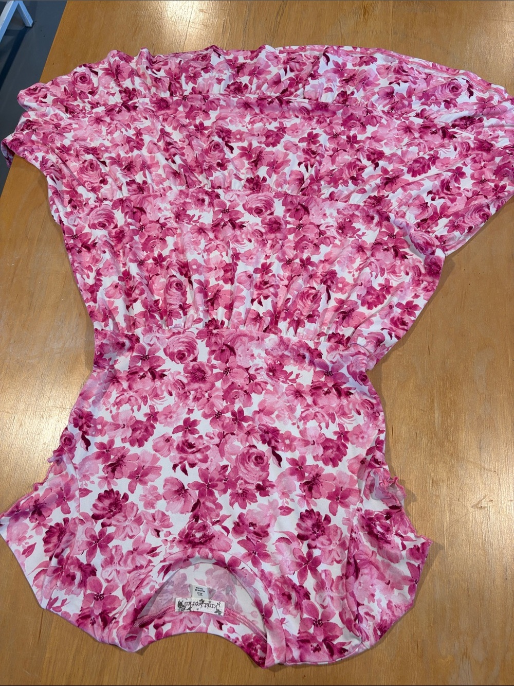 Knitworks ~ Fuchsia Hot Pink White Floral Girls' Tunic Dress Sundress